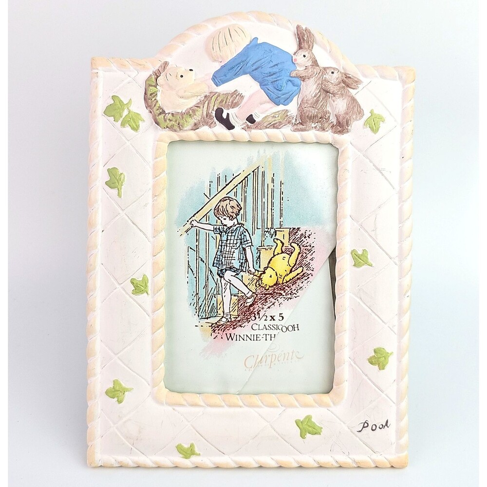 Vintage Disney Classic Winnie The Pooh Picture Frame Charpente 3x5 Picture 6x8in